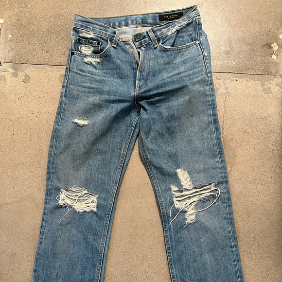 Rag & Bone The Straight Jeans Shaker Distressed - Picture 1 of 9
